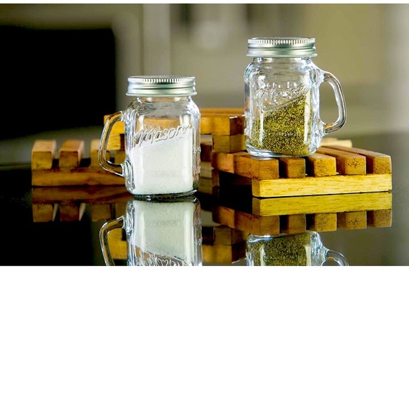 Farmhouse Mason Jar Glass Salt & Pepper Shakers - Picture 1 of 3